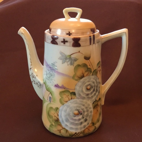Nippon Hand Painted Teapot Coffee or Chocolate Pot - Made in Japan